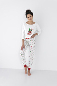 Piżama Sensis Lillian 3/4 Christmas S-XL śmietankowy