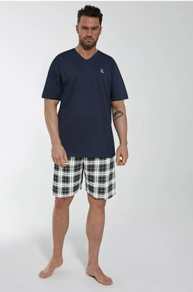 Piżama Cornette 326/181 Nature kr/r 3XL-5XL męska granatowy