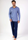 Piżama Regina 468 dł/r M-XL Z25 męska niebieski