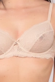 Miękki koronkowy biustonosz na fiszbinach Allure 2672, cipria/beżowy