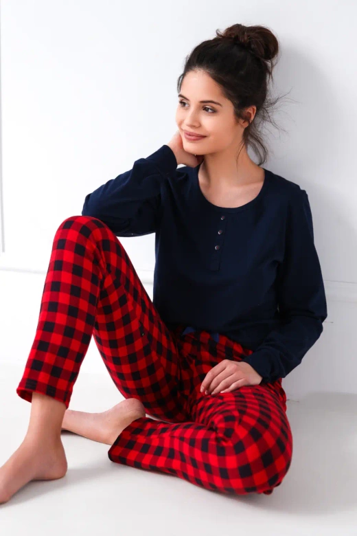 Piżama damska BONNIE w kratę 100% bawełna