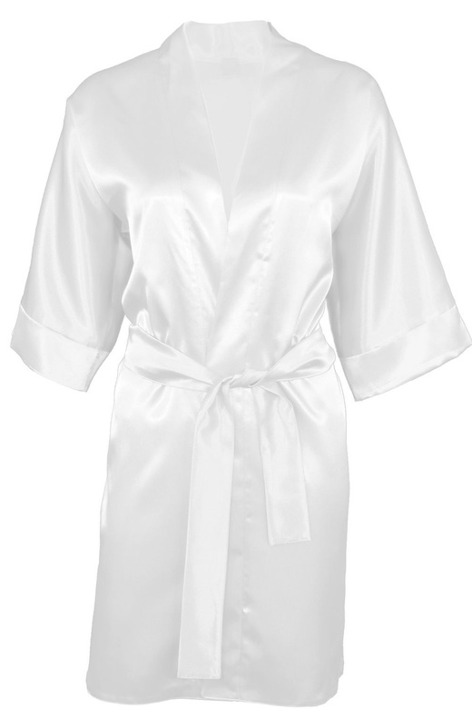 Podomka z satyny z haftem "Panna Młoda" Dkaren 90, biel