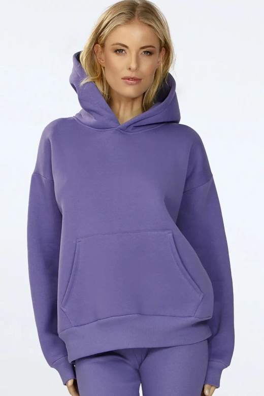 Gruba bluza na polarze z kapturem OSEYE , fioletowy