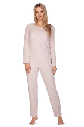 Piżama Regina 643 dł/r Frotte M-XL  damska beżowy