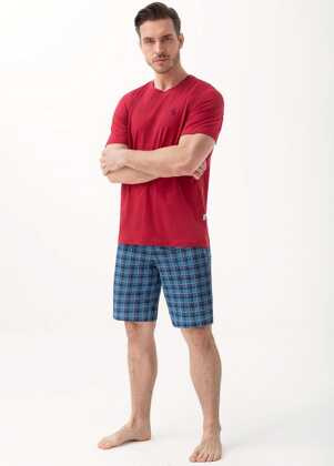 Piżama Luna 803 kr/r M-2XL męska bordowy