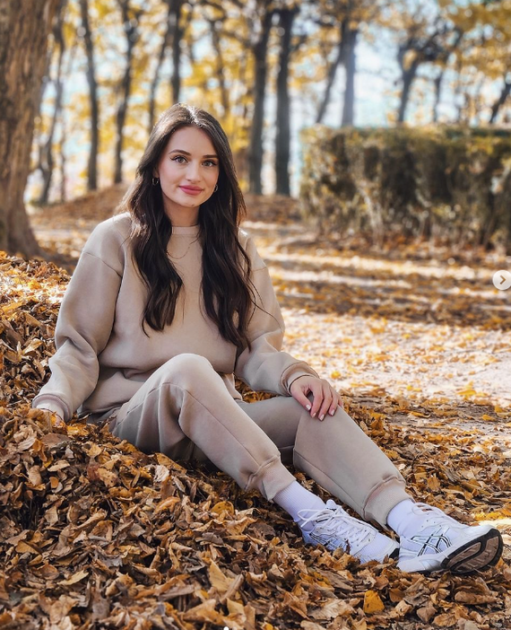 Luźny komplet damski/dres ocieplany REHEMA, cappucino