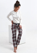 Piżama Sensis Mollie Interlock/Flanela dł/r S-XL śmietanowy