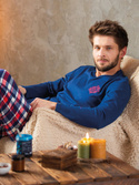 Piżama Key MNS 613 B24 Flanela M-2XL granatowy