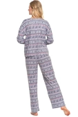 Ciepła piżama damska w norweski wzór 4200-005, szara