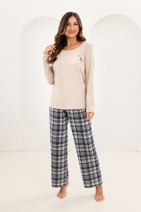 Piżama Regina 743 dł/r S-XL damska beżowy