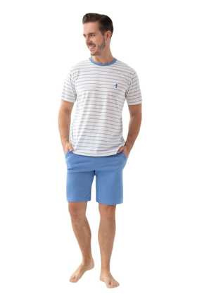Piżama Luna 808 kr/r M-2XL męska niebieski