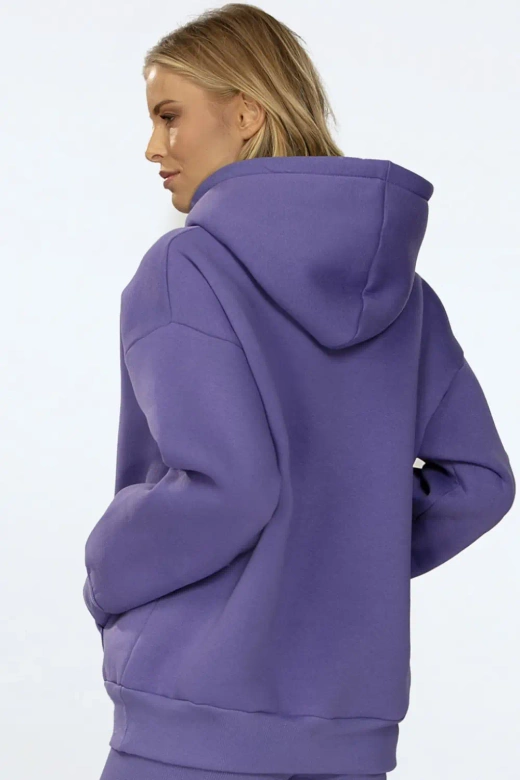 Gruba bluza na polarze z kapturem OSEYE , fioletowy