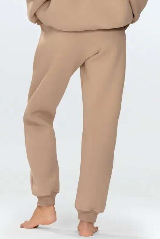 Luźne ocieplane spodnie dresowe REHEMA, cappucino
