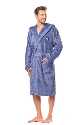 Szlafrok L&L Bruce M-2XL męski navy melanż