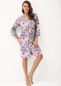 Szlafrok Luna 392 3XL L24 damski szary kwiaty