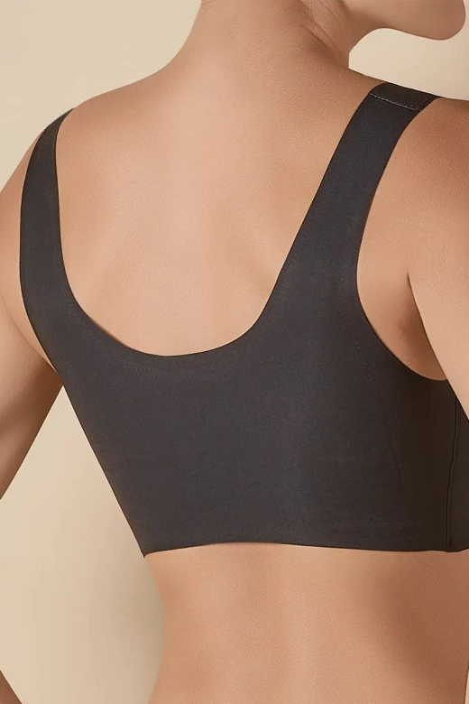 Biustonosz Wygodny Top Codzienny Bezszwowy Olivia, negro-czarny