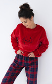 Piżama Sensis Cordelia dł/r S-XL granatowy-czerwony
