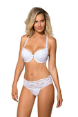 Biustonosz push-up  SEFIA z koronką, biel