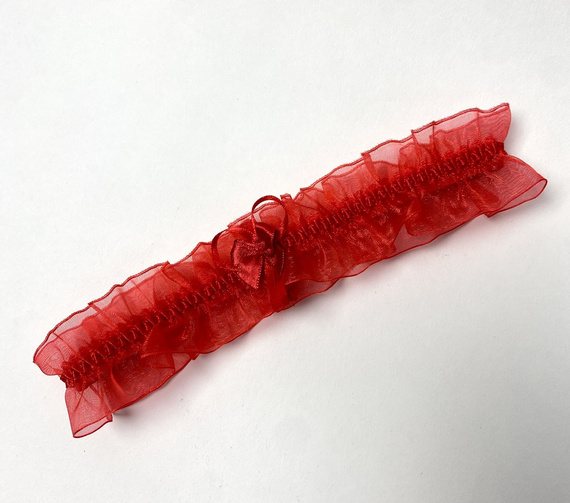 Podwiązka SZYFON 221 z kokardą, czerwona