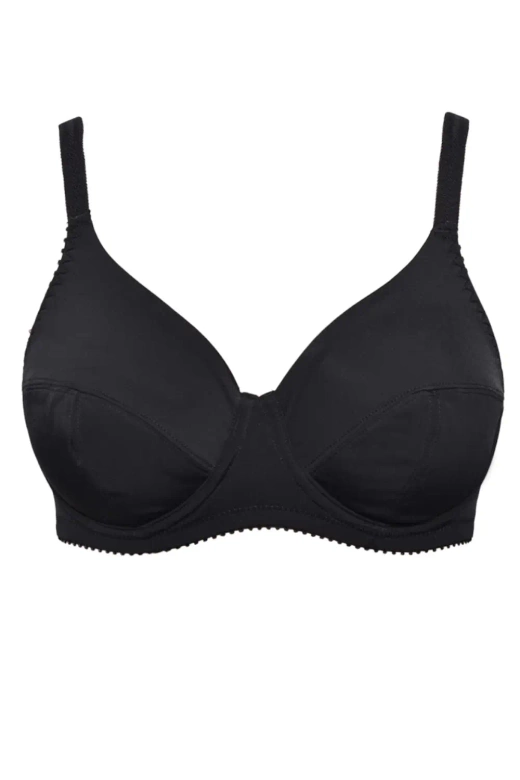 Gładki Miękki Biustonosz Donna 1962, negro/czarń