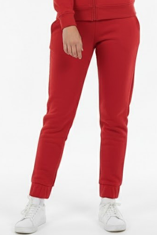Spodnie dresowe jogger ze ściągaczami i kieszeniami damskie, czerwone