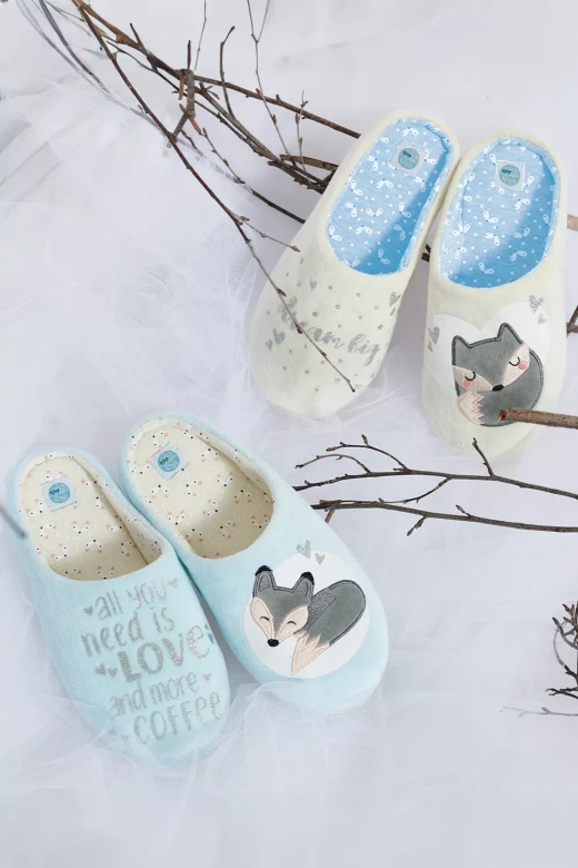 Wygodne kapcie antypoślizgowe FIXY, ecru