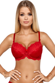 Biustonosz push-up KATIA z kokardką, czerwony