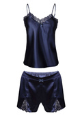 Satynowa piżama z szortami SAMANTHA, granat