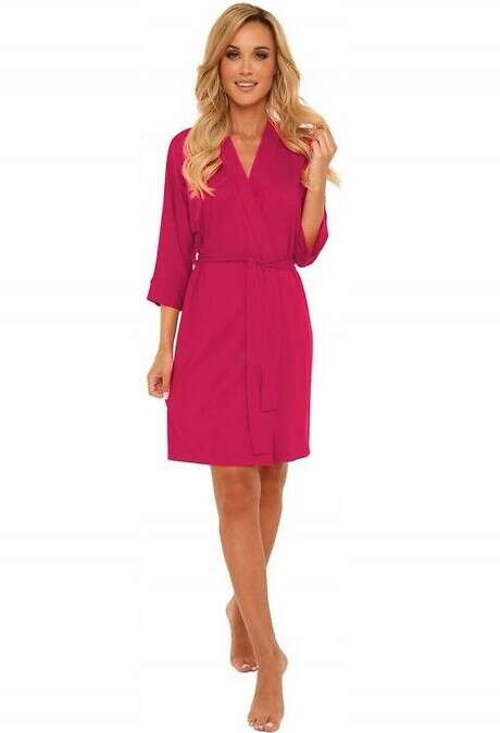 Szlafrok De Lafense 871 Visa S-2XL damski malinowy