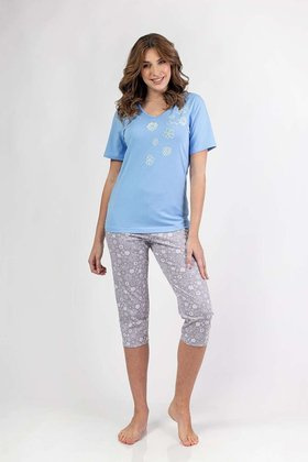 Piżama Regina 696 kr/r M-XL W25 damska niebieski