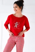 Milutka piżama świąteczna Christmas Cookie 100% bawełna, czerwona