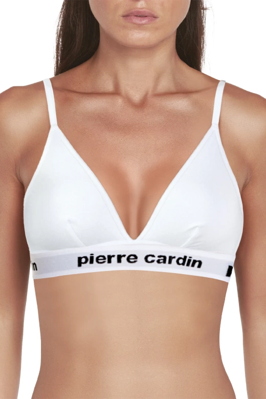 Miękki bawełniany biustonosz z trójkątnymi miseczkami CASTAGNA, biały