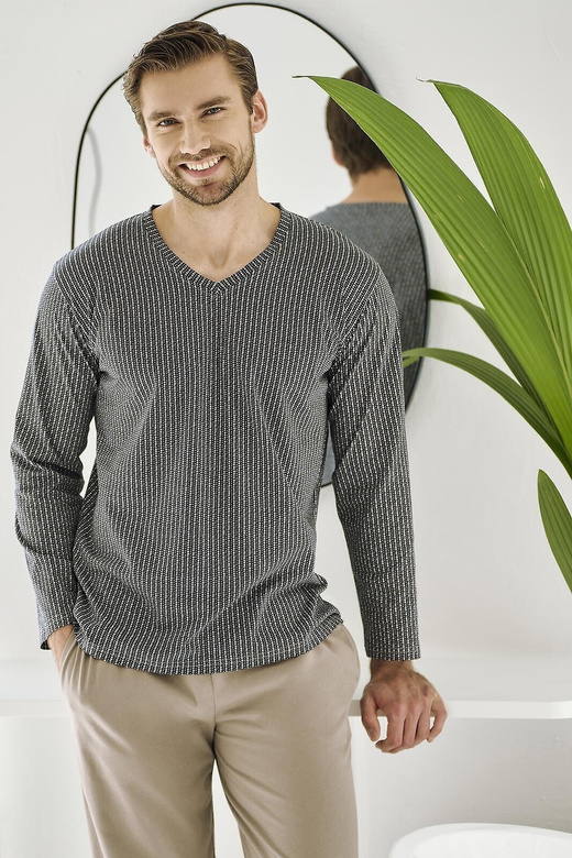 Piżama Taro Luca 3482 dł/r 3XL-4XL Z25/26 męska grafitowy