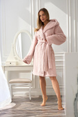 Szlafrok L&L 2555 Heaven S-XL różowy pudrowy