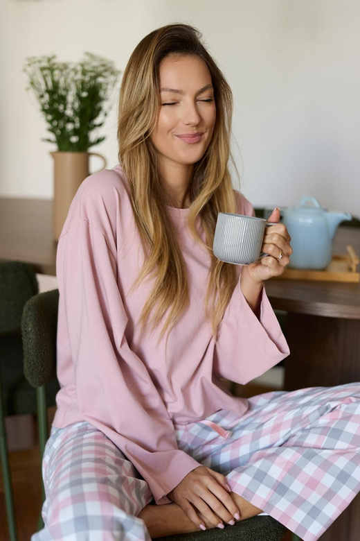 Piżama Mefemi Stella PW75 S-2XL różowy-szary