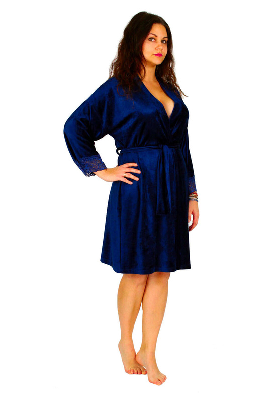 Szlafrok De Lafense 457 Milagros S-2XL damski granatowy