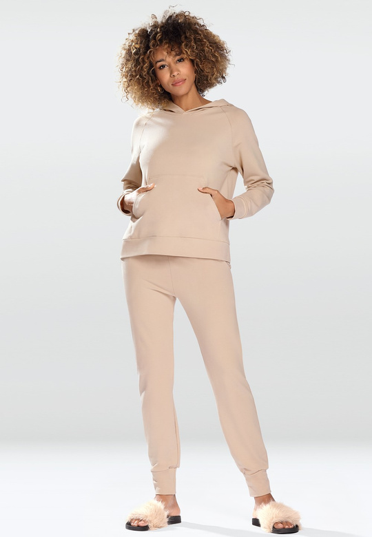 Modny komplet damski/dres z kapturem Seattle, beżowy