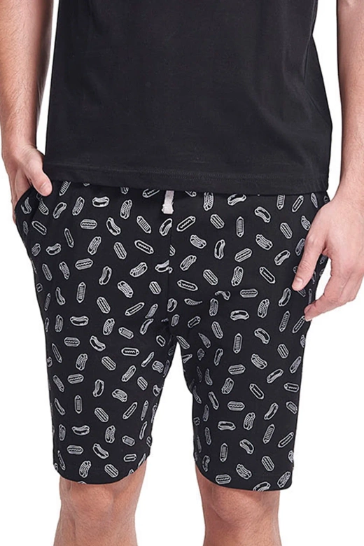 Męska piżama z krótkim rękawem i szortami Gianny, czarna