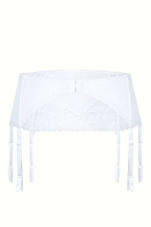 ANUK seksowny pas do pończoch koronka, biel