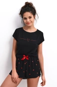 Piżama damska krótka WHIPSTER z wiskozy, czarna