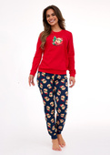 Piżama Cornette 671/422 Teddy dł/r Christmas S-2XL damska czerwony