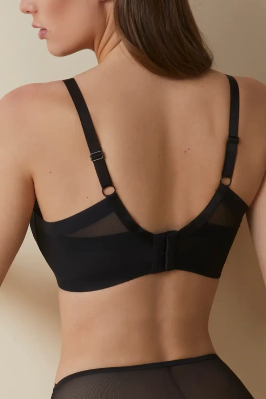 Usztywniany biustonosz bez fiszbin Nadia, negro-czarny