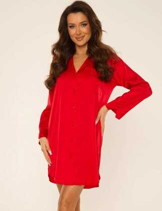 Koszula De Lafense 760 Cordelia dł/r S-2XL czerwony