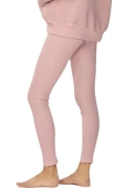 Wygodne prążkowane legginsy OSEYE, pudrowe