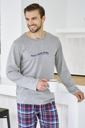Piżama Taro Franco 3478 dł/r S-XL Z25/26 męska szary melanż