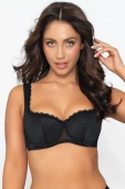 Biustonosz usztywniany balkonetka z koronką SOPHIA, czarny