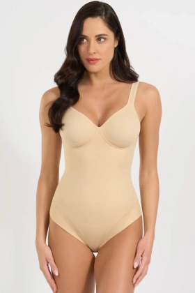 Modelujące gładkie body 3155, nudo-beżowe