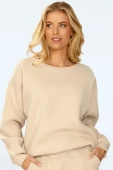 Bawełniana dresowa bluza z polarem REHEMA, beżowa