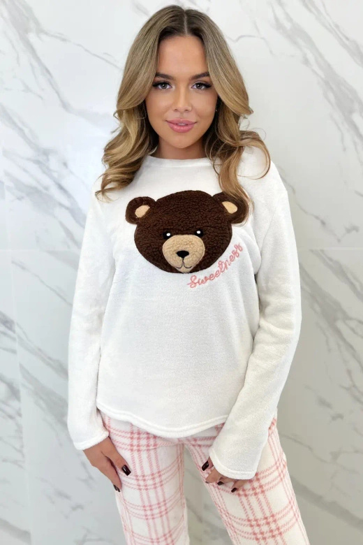 Polarowa ciepła piżama z Misiem Madlen, ecru