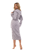 Szlafrok L&L 2406 Dots Long S-2XL damski grafitowy